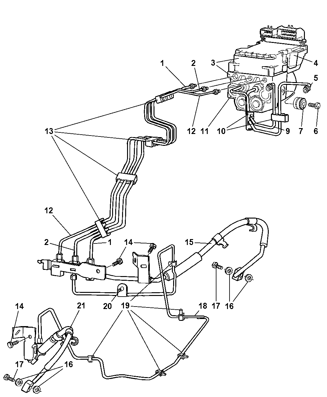 52009955AB - Genuine Mopar LINE-BRAKE 1994 chrysler concorde engine diagram 