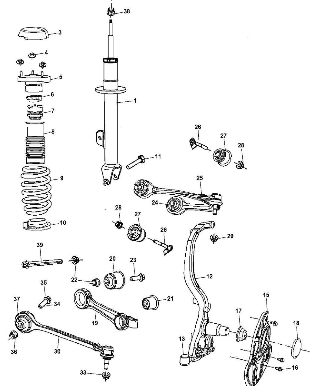 68234847AA - Genuine Mopar STRUT-TENSION