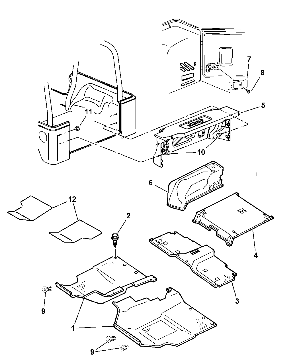 2005 Jeep Wrangler Carpets Interior Trim Panels