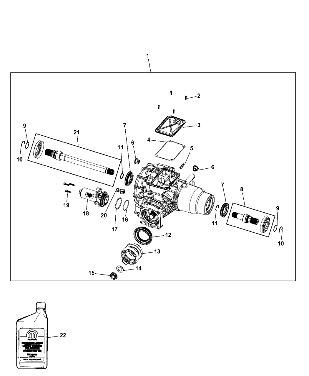 2015 Chrysler 200 Housing And Differential With Internal Components