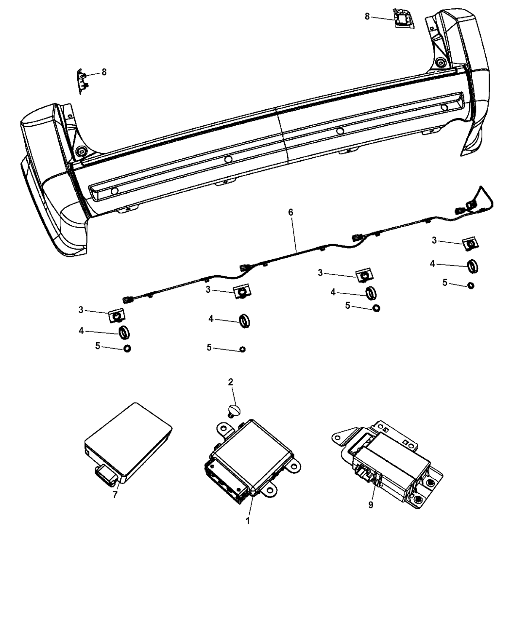 68036233AG - Genuine Mopar MODULE-BLIND SPOT DETECTION