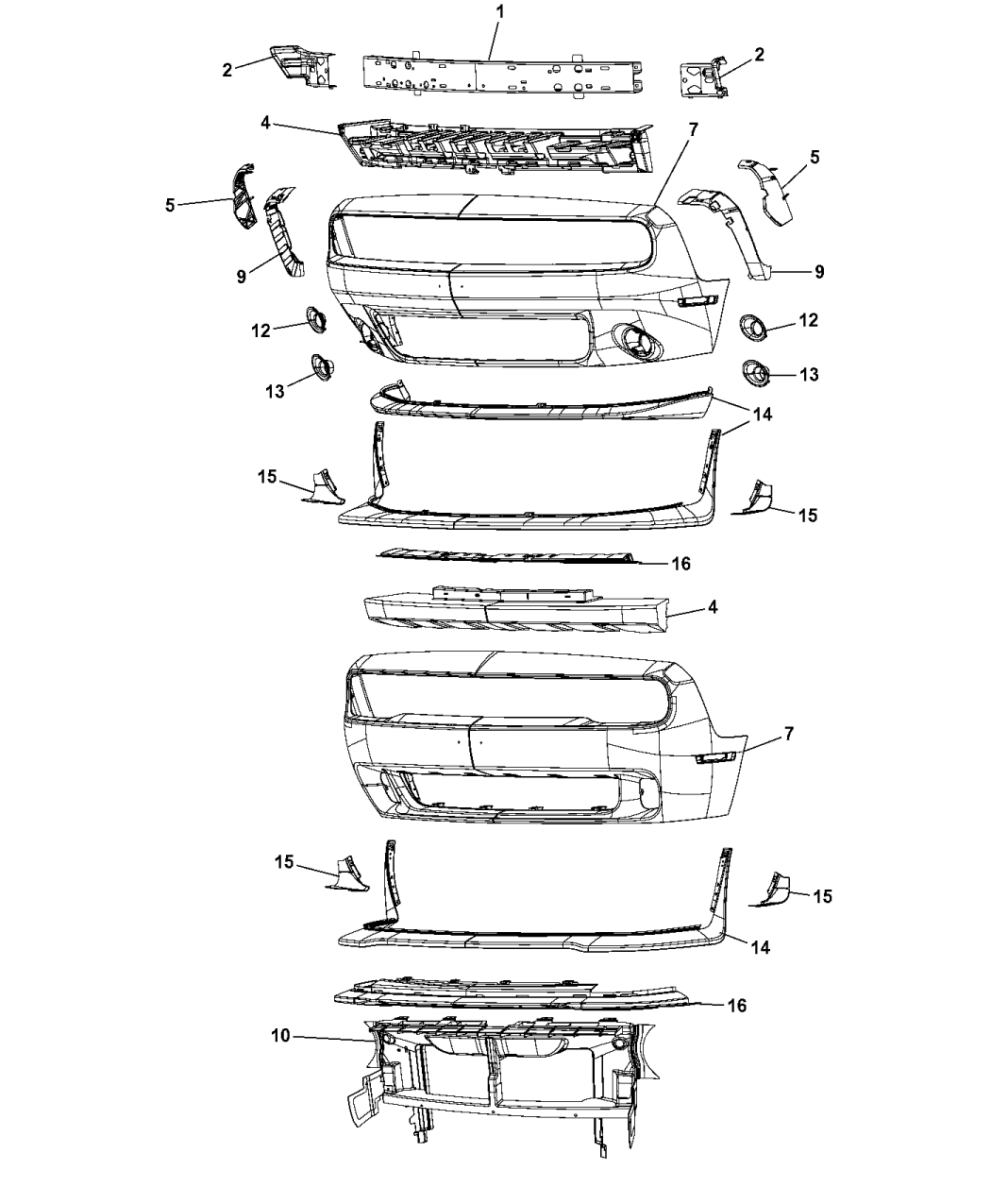 2015 Dodge Challenger Fascia, Front Mopar Parts Giant