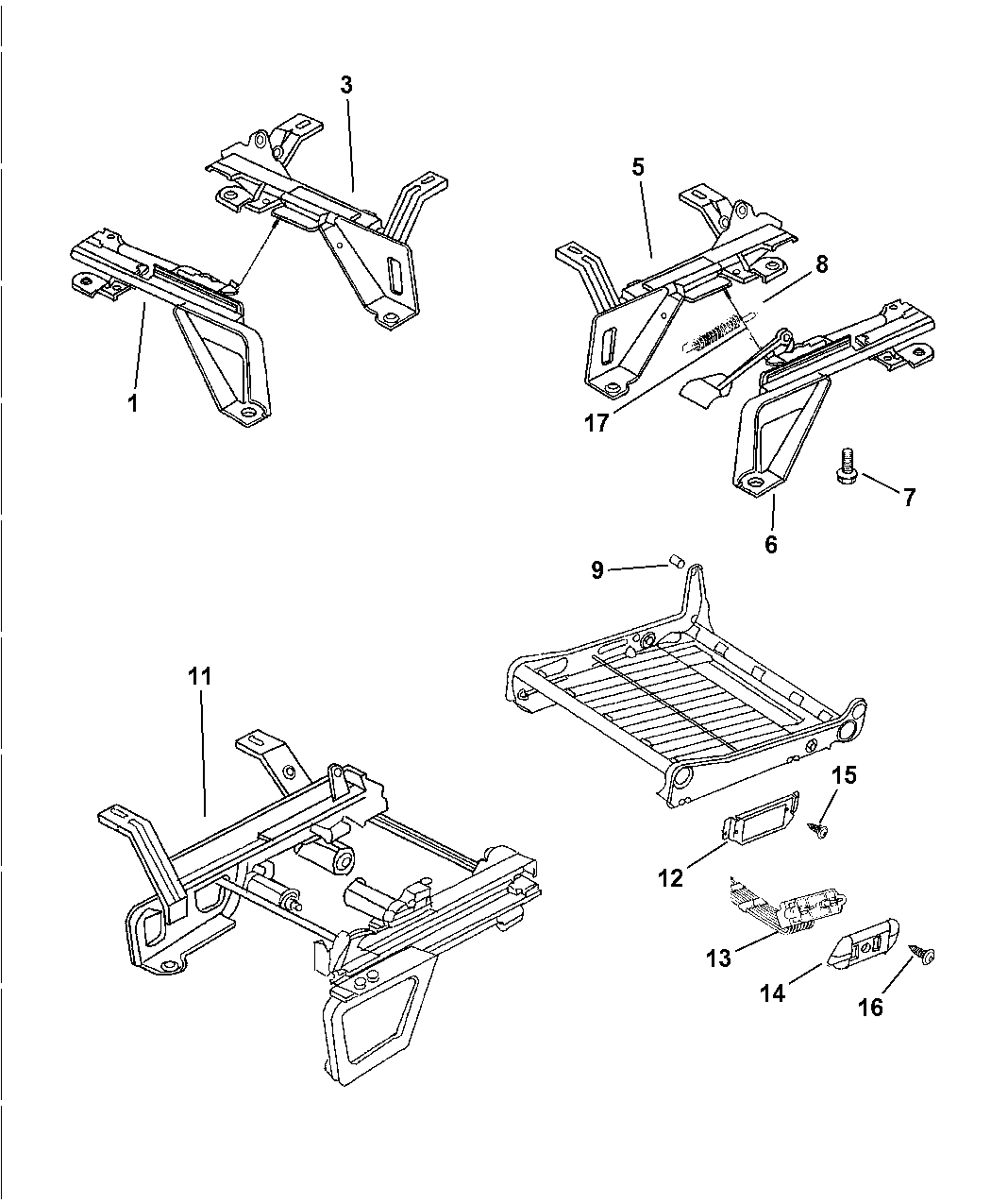 1997 Dodge Ram 1500 Adjusters Split Bench Seat