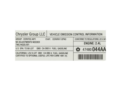 Mopar 47480044AA Label-VECI Label 47480044AA Mopar Label-VECI Label Product Photo 1 of 1