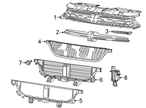 ACTUATOR-Active Grille Shutter Diagram for 68166808AB