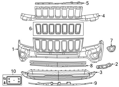 68109874AA - Genuine Mopar ABSORBER-Front Bumper FASCIA