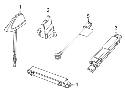 Mopar 6ZP27GW7AA ANTENNA-BASE CABLE AND BRACKET