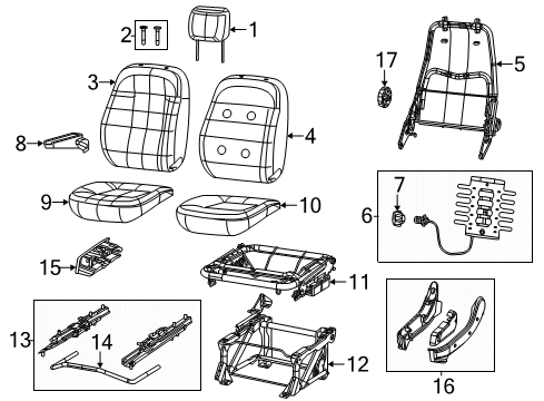 Mopar 7DR24LXBAB SEAT-FRONT