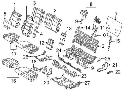 Mopar 1UP67WU9AC HEADREST-Second Row