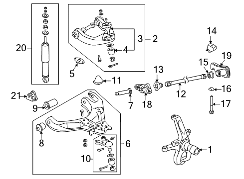 BALLJOINT-Front Suspension Upper Arm Diagram for MB860830