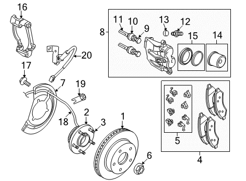 2008 Dodge Ram 1500 Shoe Kit-Rear Disc Brake Diagram for 68334863AB