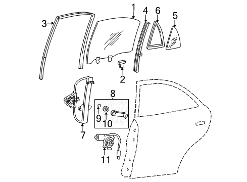 Motor Asm-Assembly-P/WINDOW Regulator LH Diagram for 9881025100