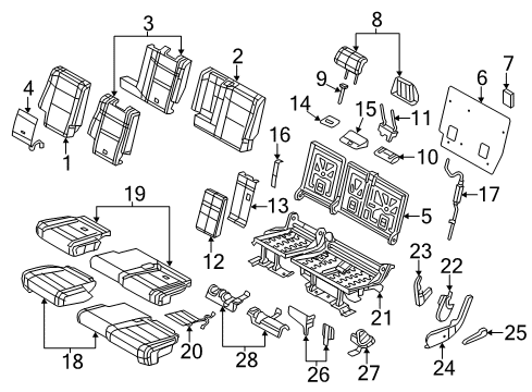 2022 Jeep Grand Cherokee WK Rear Seat Components Diagram 2