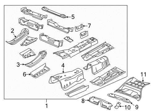 2021 Chrysler 300 Floor & Rails Diagram