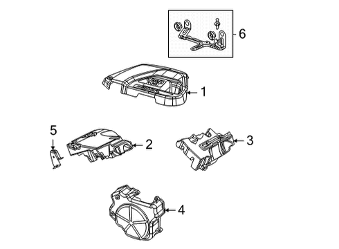 2022 Jeep Gladiator Engine Appearance Cover Diagram 1