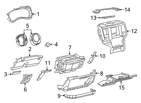 2023 Ram 3500 Cluster & Switches, Instrument Panel Diagram 3