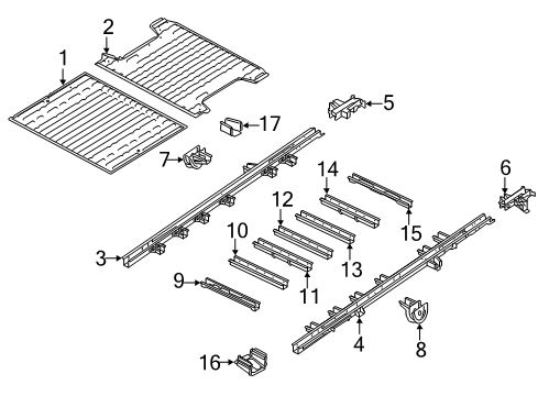 2023 Ram ProMaster 1500 Rear Floor & Rails Diagram 2