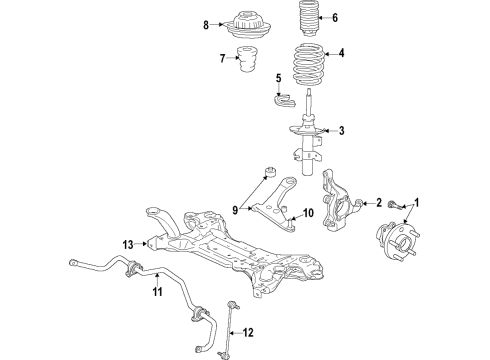 2021 Jeep Renegade STRUT-Front Suspension Diagram for 68499436AA