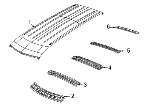 2023 Jeep Wagoneer L Roof & Components Diagram 1