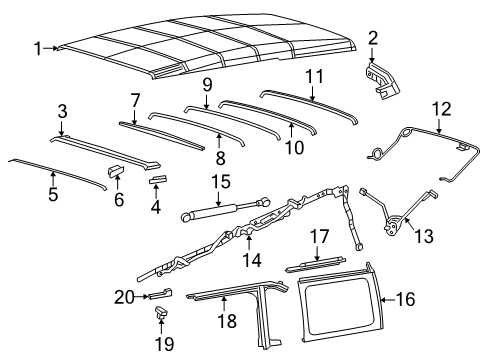 2022 Jeep Wrangler Top Cover & Components Diagram 2