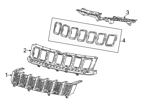 2023 Jeep Compass Grille & Components Diagram 2