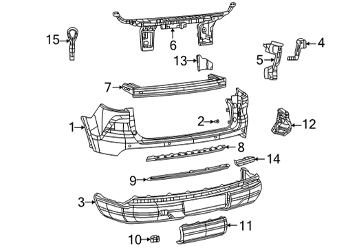 2024 Jeep Grand Cherokee L Bumper & Components - Rear Diagram 1