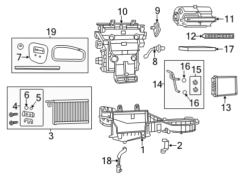 2022 Jeep Grand Cherokee WK A/C Evaporator & Heater Components Diagram