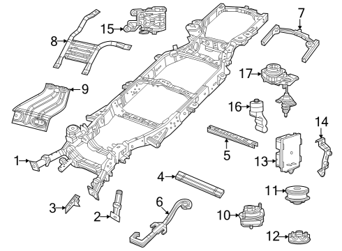 2023 Jeep Grand Wagoneer L Frame & Components, Spare Tire Carrier Diagram