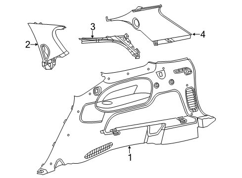 2023 Dodge Durango Interior Trim - Quarter Panels Diagram