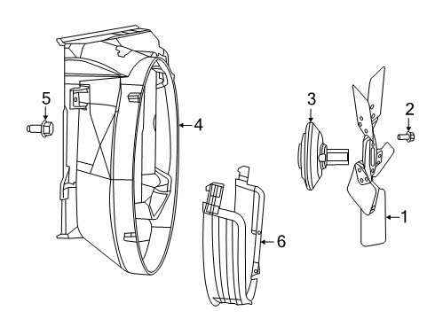 2023 Ram 2500 Cooling System, Radiator, Water Pump, Cooling Fan Diagram 2