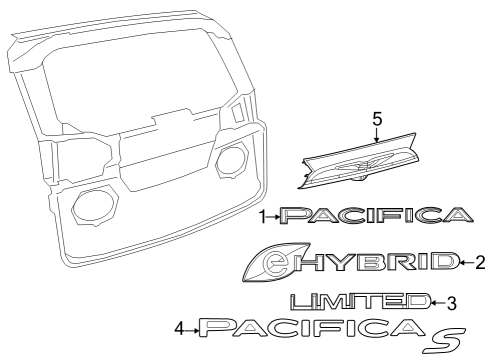 2022 Chrysler Pacifica Exterior Trim - Lift Gate Diagram