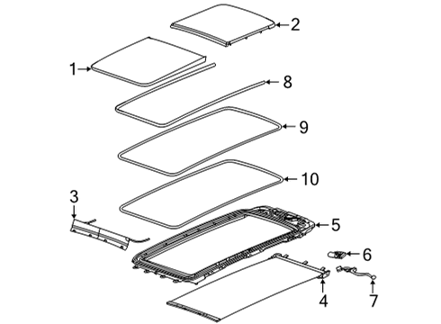 2024 Jeep Grand Cherokee L GLASS-SUNROOF Diagram for 68518684AA