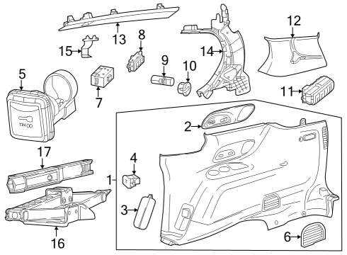 2021 Chrysler Voyager Interior Trim - Side Panel Diagram 2