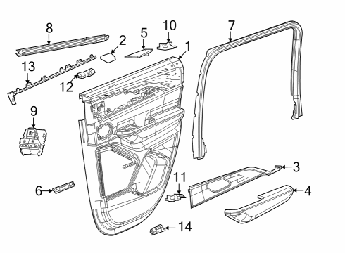 2024 Jeep Grand Cherokee Molding-Door Window Opening Diagram for 6PU97TX7AB