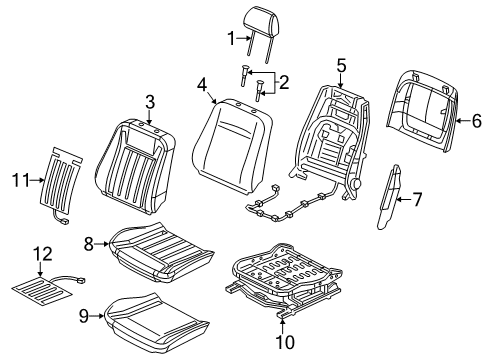 2023 Dodge Charger Front Seat Components Diagram 2