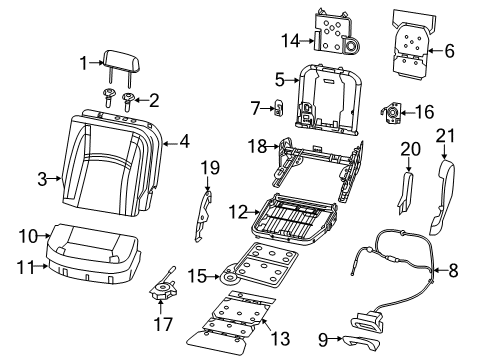 2022 Ram 1500 Rear Seat Components Diagram 1