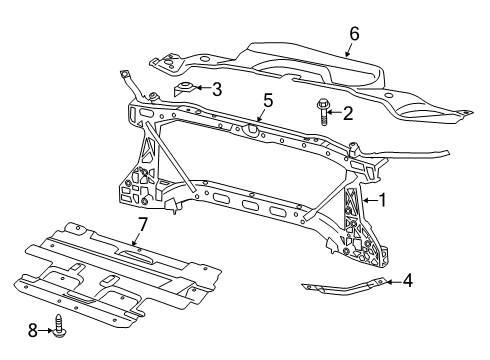 2022 Ram 3500 Panel-Radiator Closure Diagram for 68453036AC