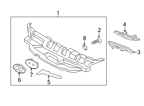 Radiator Grille Lower Diagram for 863681R000