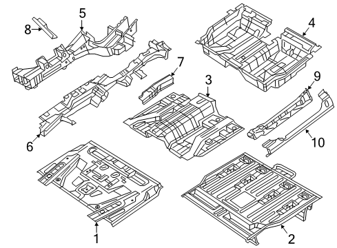 2021 Chrysler Voyager Floor & Rails Diagram