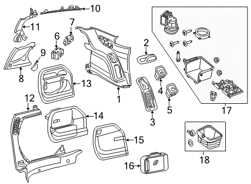 2021 Chrysler Voyager Interior Trim - Side Panel Diagram 1