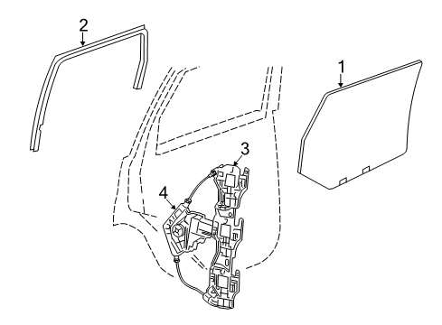 2022 Jeep Grand Cherokee WK Glass - Rear Door Diagram