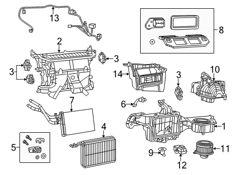 2023 Dodge Challenger A/C Evaporator & Heater Components Diagram