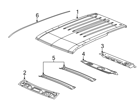 2022 Dodge Durango Roof & Components, Exterior Trim Diagram