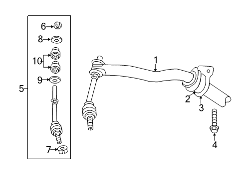 2022 Ram 1500 Classic Stabilizer Bar & Components - Front Diagram 1