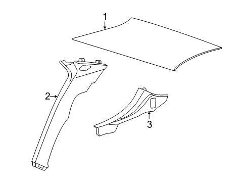 2021 Chrysler 300 Interior Trim - Quarter Panels Diagram