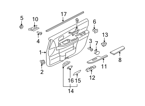 Panel-Front Door Diagram for 7221A791XD