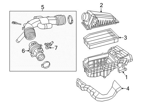 2020 Jeep Wrangler BODY-AIR CLEANER Diagram for 68291143AC