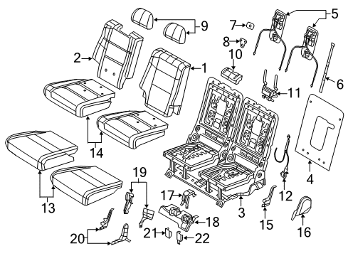 2022 Dodge Durango Rear Seat Components Diagram 2