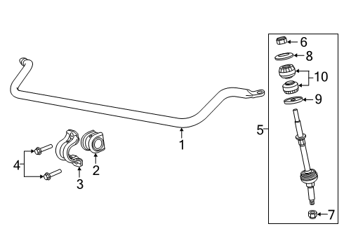 2023 Ram 2500 Stabilizer Bar & Components - Front Diagram 1