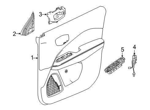 2023 Jeep Compass Interior Trim - Front Door Diagram